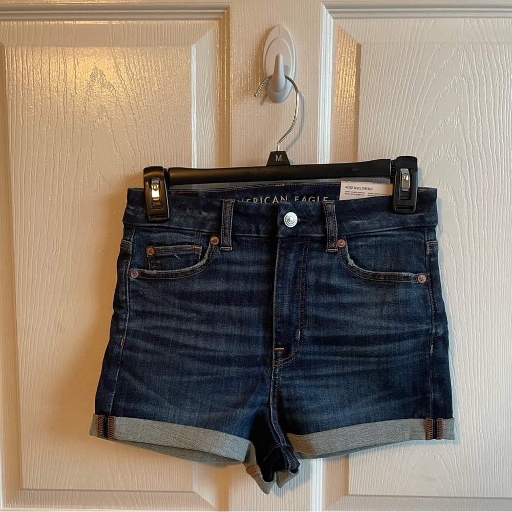 Dark Wash Hi Rise Curvy Shorts